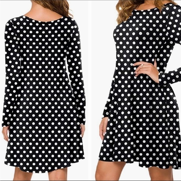 POPYOUNG Lot of 2 Swing Dress T Shirt Style Long Sleeve Stretchy Dots Size 3XL - Picture 7 of 16